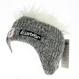 Light Grey Heathered Wool Ear Flap Beanie Gisbert - Eisbär