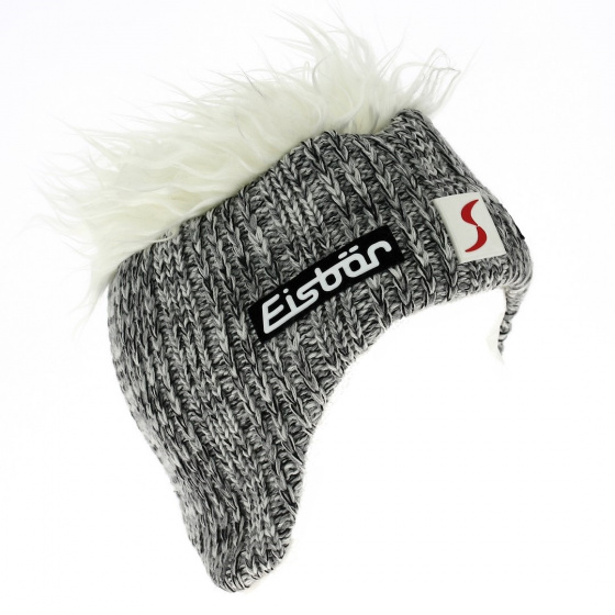 Light Grey Heathered Wool Ear Flap Beanie Gisbert - Eisbär
