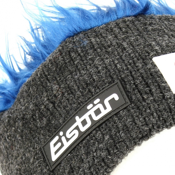 Bonnet Cache-Oreilles Laine Gris & Bleu Gisbert - Eisbär