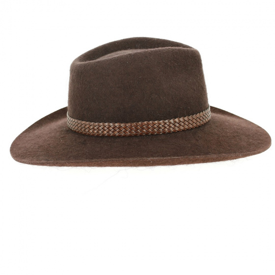 Brown Fur Felt Traveller Buffalo Hat - Broswell Brown Fur Felt Traveller Buffalo Hat - Broswell