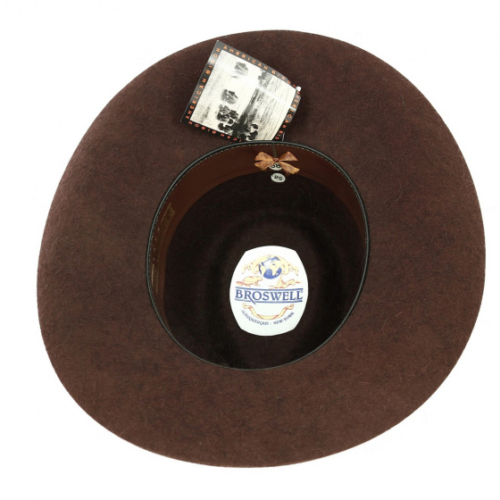 Brown Fur Felt Traveller Buffalo Hat - Broswell Brown Fur Felt Traveller Buffalo Hat - Broswell