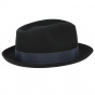 Homburg Occitan hat Black wool felt MontCapel- Traclet