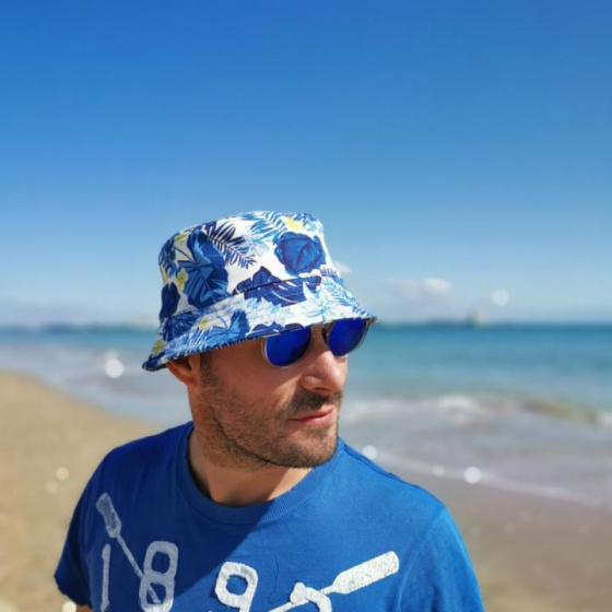 Blue Jungle Cotton Bucket Hat - Le Chapoté Paris