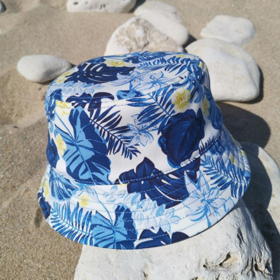 Blue Jungle Cotton Bucket Hat - Le Chapoté Paris