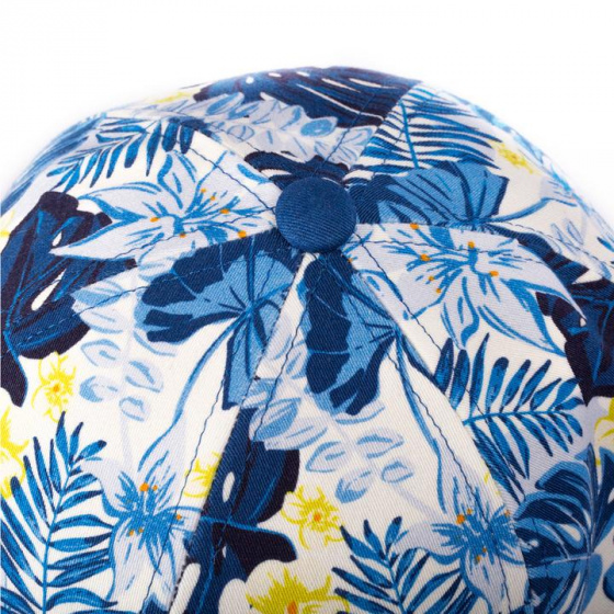 Blue Jungle Cotton Baseball Cap Blue - le Chapoté Paris
