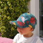 Kids' Green Cotton Sloth Baseball Cap - Le Chapoté Paris