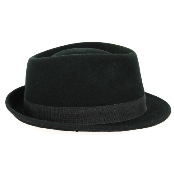 Black Wool Felt Stalingrad Trilby Hat - Fléchet Black Wool Felt Stalingrad Trilby Hat - Fléchet