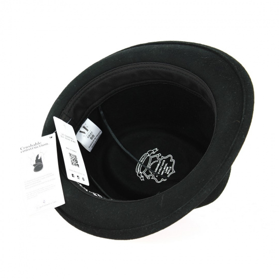 Black Wool Felt Stalingrad Trilby Hat - Fléchet Black Wool Felt Stalingrad Trilby Hat - Fléchet