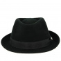Black Wool Felt Stalingrad Trilby Hat - Fléchet