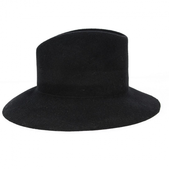 Simple Black Wool Felt Traveler Hat - Kopka