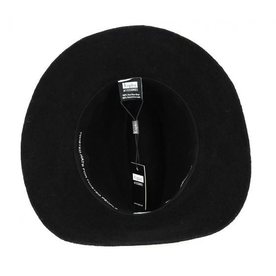 Chapeau Traveller Simple Black Feutre Laine Noir - Kopka