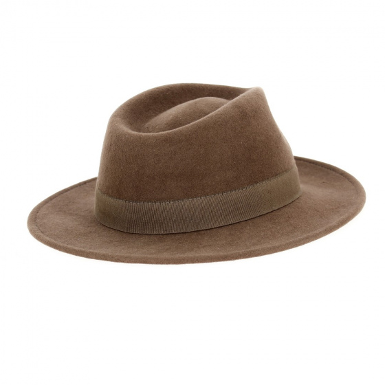 Traveller / Fedora Hat Antonello Wool Felt Brown - Fléchet