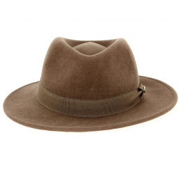 Chapeau Fédora Antonello Feutre Laine Marron - Traclet