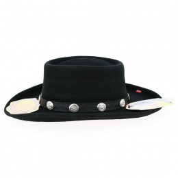 Chapeau Western Feutre Laine Noir- Bullhide