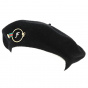 Black Wool Ornament Basque Beret - Flechet
