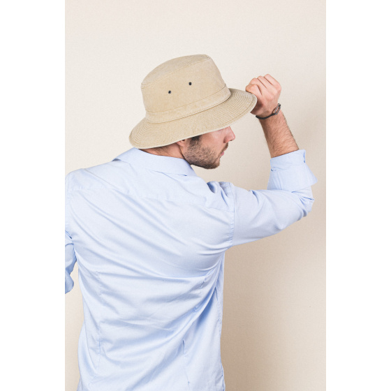 Tanzania Cotton Safari Hat Beige UPF 50+ - Crambes Tanzania Cotton Safari Hat Beige UPF 50+ - Crambes