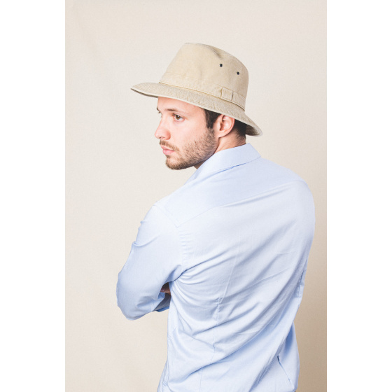 Chapeau safari Tanzanie‎ Coton Beige UPF 50+ - Crambes