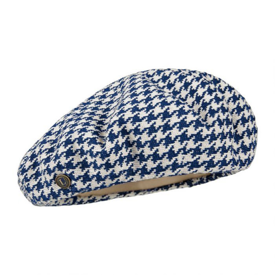 White and Blue Myosotis Basque Beret - Laulhère