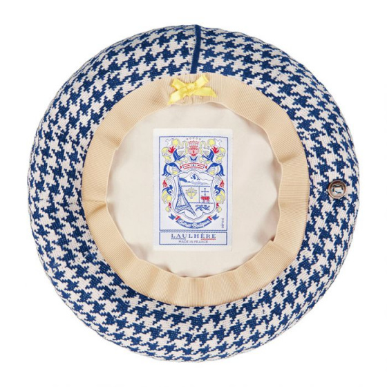 Béret Basque Myosotis Blanc Bleu - Laulhère