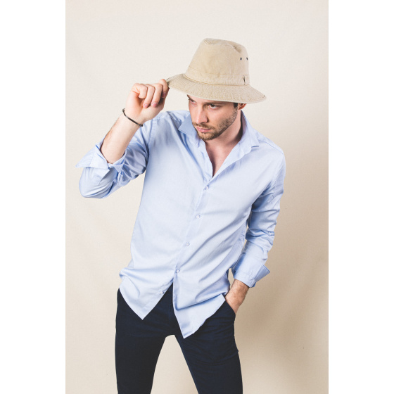 Beige Cotton Belgrade Trilby Hat - Crambes