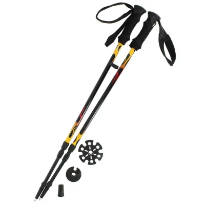 Black trekking pole with red flame Reference: 3886 | Chapellerie Traclet