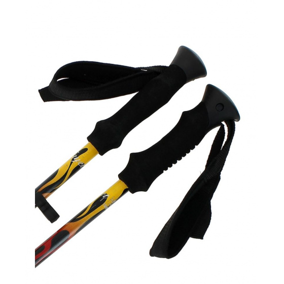 Bâton de trekking noir flamme rouge Bâton de trekking noir flamme rouge