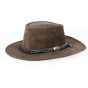 Brown Wallaroo Leather Hat - Jacaru