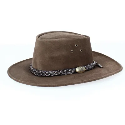 Brown Wallaroo Leather Hat - Jacaru Reference: 1305 | Traclet Hat Shop