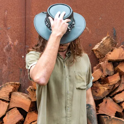 Leather Hat Creeks Croc Tooth 3 - Bramah Reference: 4863 | Traclet Hat Shop