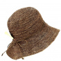 Cayetana Brown Raffia Straw Wide-Brimmed Hat - Traclet
