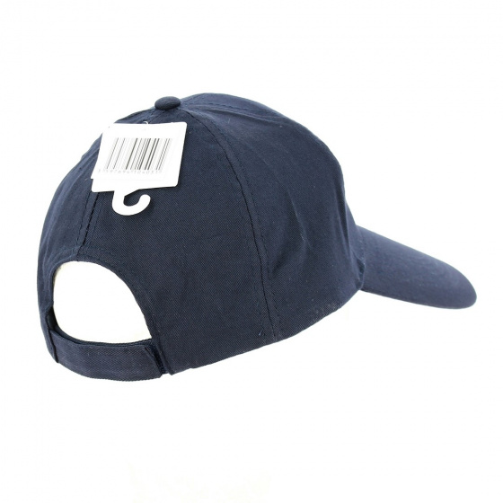 Navy Cotton Baseball Cap with Large Visor - Traclet