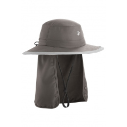 Boating Hat with Neck Cover Grey & Beige - Coolibar