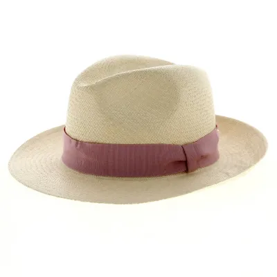 Panama hat with pink ribbon Size 57 Reference: 12659 | Traclet Hat Shop