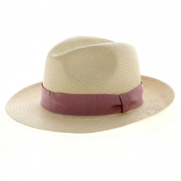 Panama hat with pink ribbon Size 57