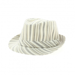 Striped trilby hat