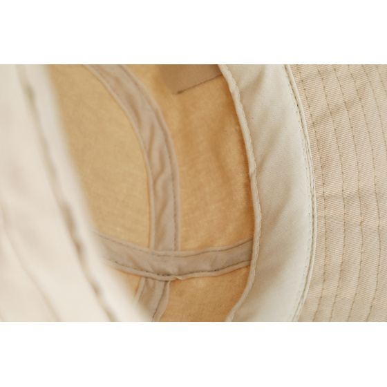 Bucket Hat - Beige Cotton Fabric Hat