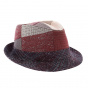 Chapeau trilby patchwork bordeau