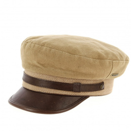 Casquette Marin Station Coton & Cuir Marron - Stetson