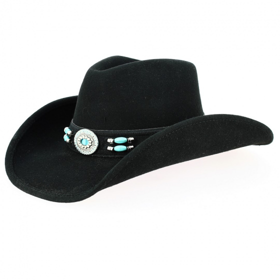 Jewel of the West Black Felt Cowboy Hat - Bullhide