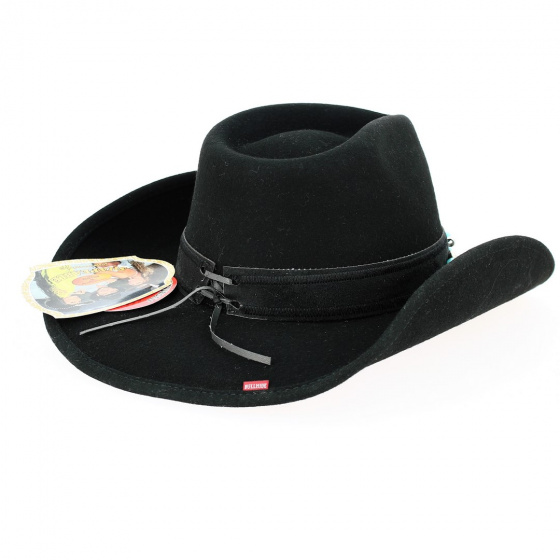 Jewel of the West Black Felt Cowboy Hat - Bullhide