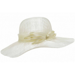 Enola Ivory Ceremonial Wide-Brimmed Hat