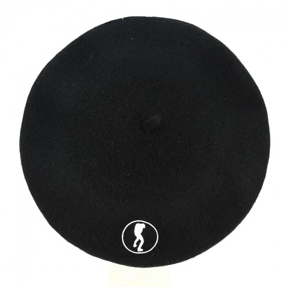 Béret Fantaisie Logo Laine Noir - Traclet Béret Fantaisie Logo Laine Noir - Traclet