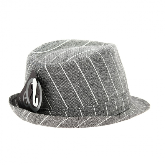 Soho Grigio Cotton & Linen Trilby Hat Gray - Keyone