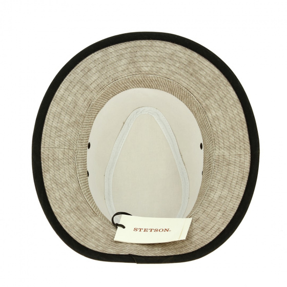 Ava Stripe Beige Fabric Traveler Hat - Stetson