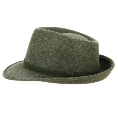 Chapeau Fedora Lysandro Feutre Laine Vert - Traclet Reference : 12819 | Chapellerie Traclet