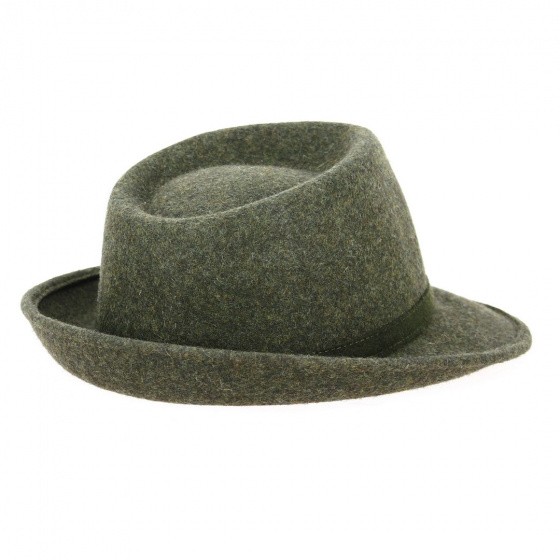 Chapeau Fedora Lysandro Feutre Laine Vert - Traclet Chapeau Fedora Lysandro Feutre Laine Vert - Traclet