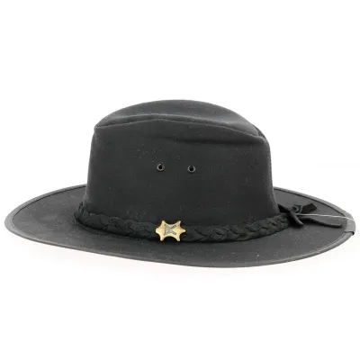 Chapeau Traveller Baker Coton Huilé Noir - Traclet Reference : 12816 | Chapellerie Traclet