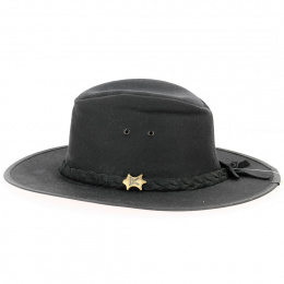 Black Waxed Cotton Traveller Baker Hat - Traclet