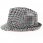 Houndstooth Wool Felt Trilby Hat - Traclet