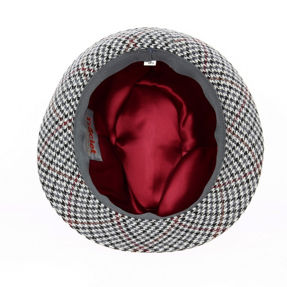 Houndstooth Wool Felt Trilby Hat - Traclet